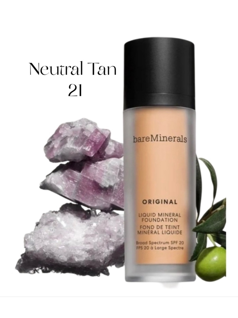 ✨bareMinerals Original Liquid Mineral Foundation 1oz NIB Neutral Tan 21